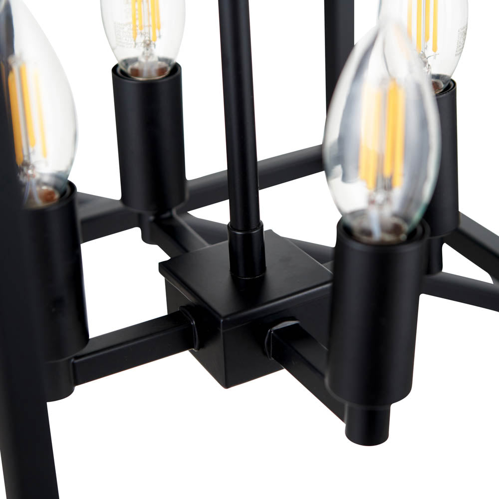 Pacific Anis Black Metal 4 Light Cube Pendant 35-398