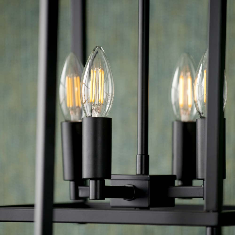 Pacific Anis Black Metal 4 Light Cube Pendant 35-398