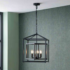 Pacific Anis Black Metal 4 Light Cube Pendant 35-398