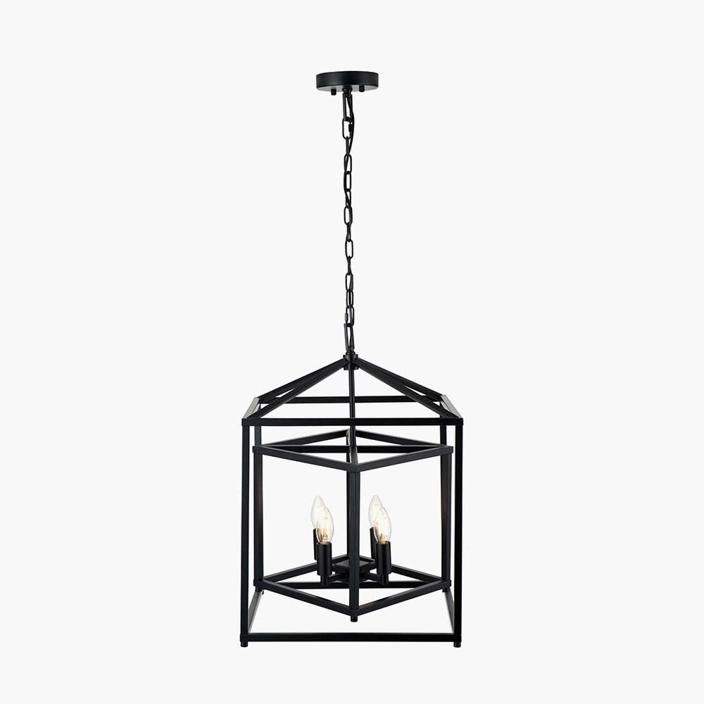 Pacific Anis Black Metal 4 Light Cube Pendant 35-398