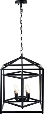 Pacific Anis Black Metal 4 Light Cube Pendant 35-398