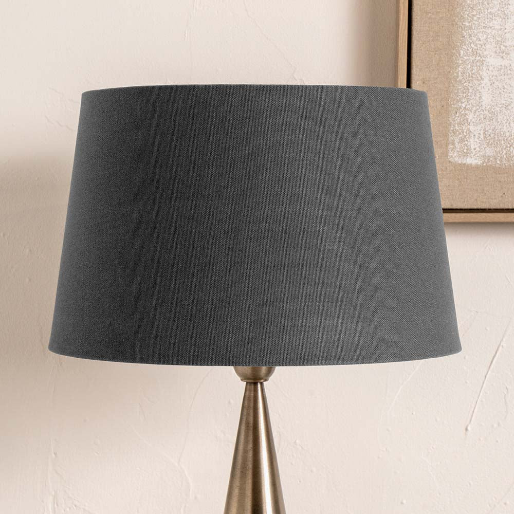 Pacific Winston 40cm Grey Handloom Tapered Cylinder Shade 36-001-16GY