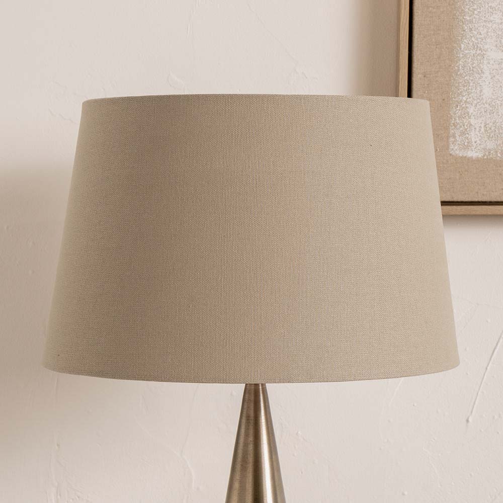 Pacific Winston 25cm Taupe Handloom Tapered Cylinder Shade 36-001-10TA