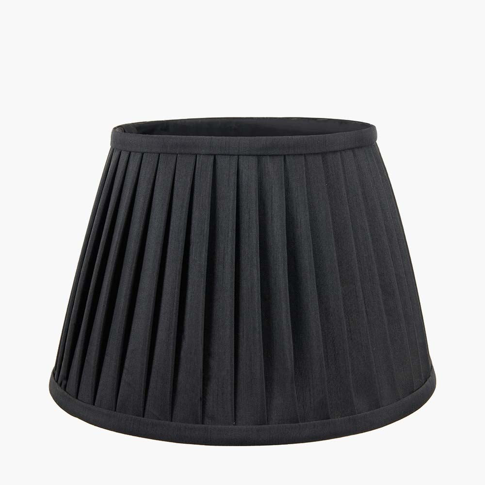 Pacific Lyndon 30cm Black Poly Cotton Knife Pleat Shade 36-004-12BK