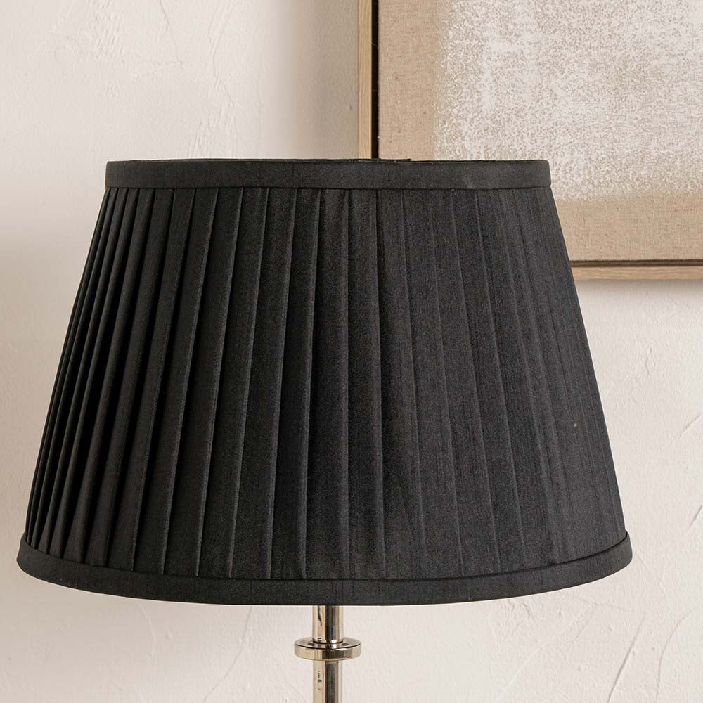 Pacific Lyndon 40cm Black Poly Cotton Knife Pleat Shade 36-004-16BK