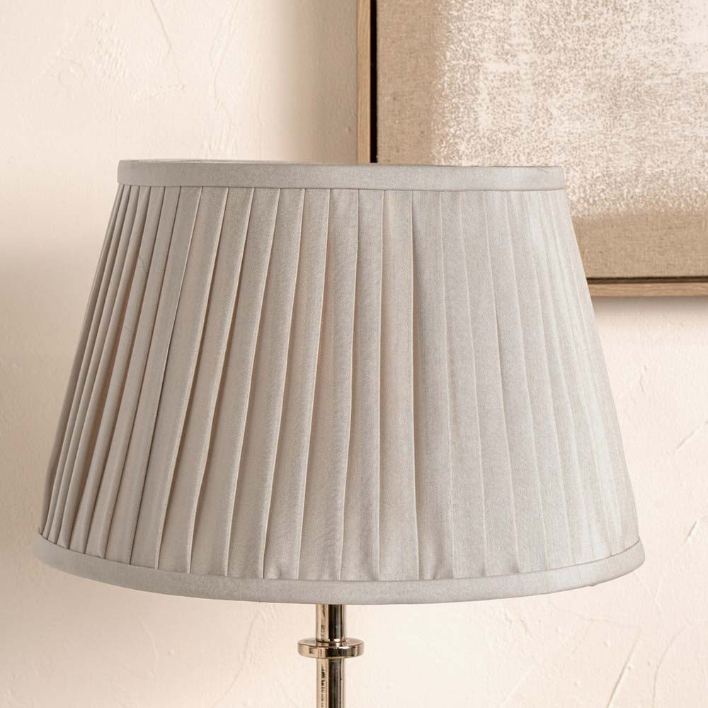 Pacific Lyndon 25cm Taupe Poly Cotton Knife Pleat Shade 36-004-10TA