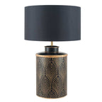 Pacific Deco Black Geo Art Deco Hand Painted Table Lamp 30-655-BO