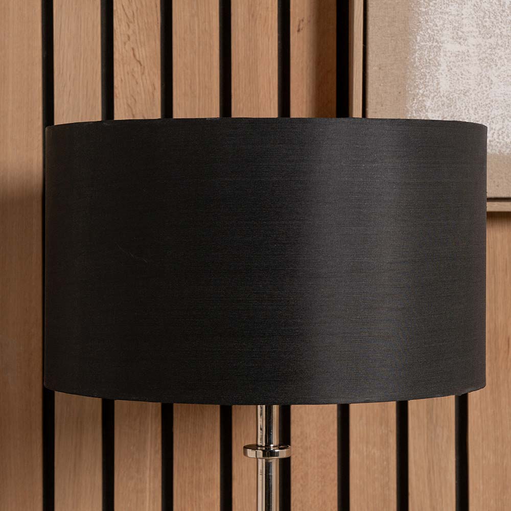 Pacific Zara 45cm Black Silk Lined Cylinder Shade 36-019-18BK