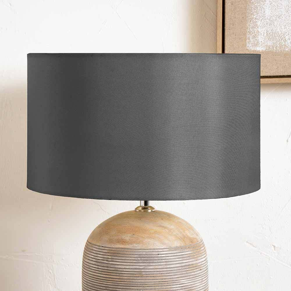 Pacific Zara 45cm Steel Grey Silk Lined Cylinder Shade 36-019-18SG