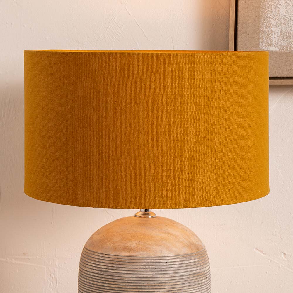 Pacific Henry 30cm Mustard Handloom Cylinder Shade 36-025-12MU