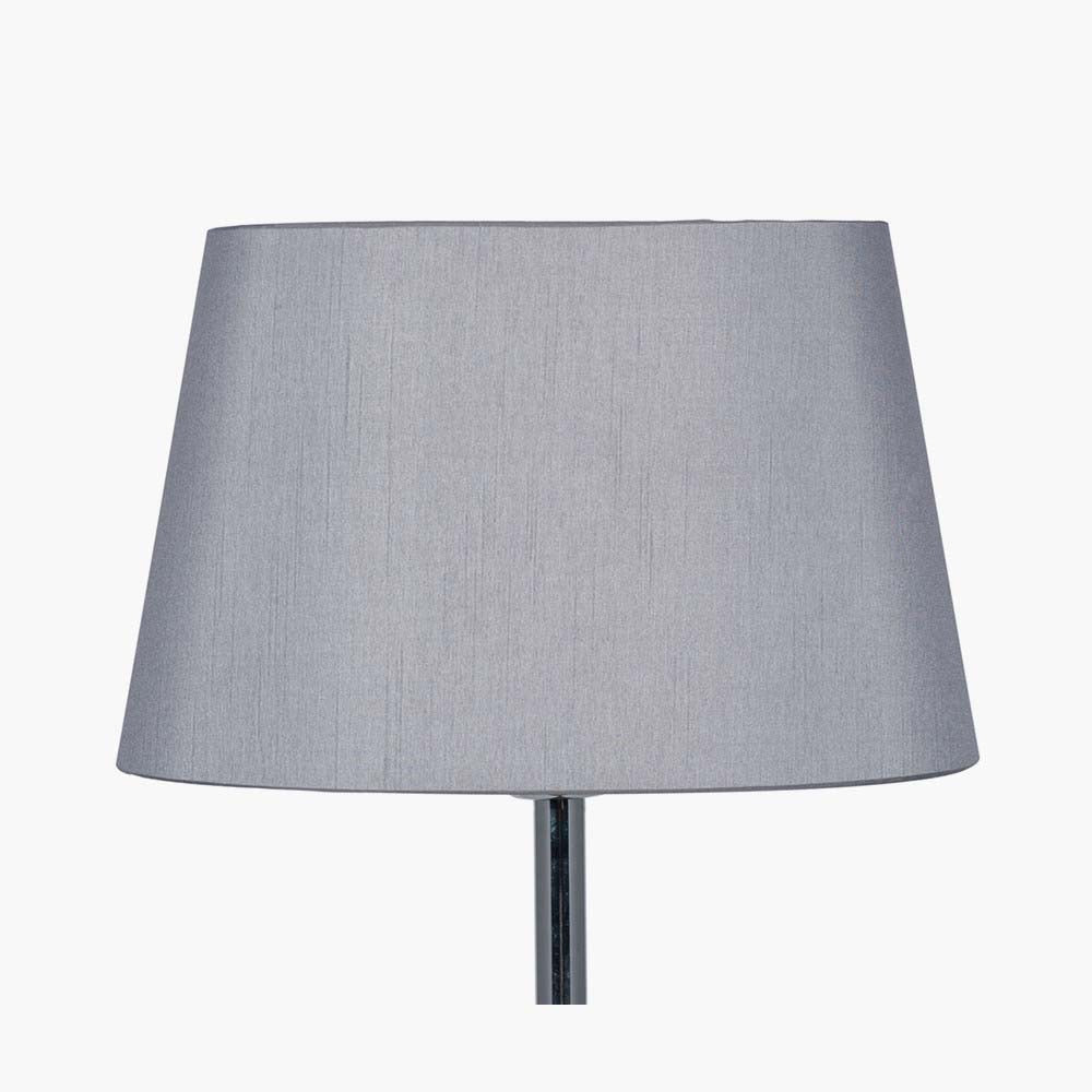 Pacific Martha 25cm Steel Grey Oval Polysilk Tapered Shade 36-036-10SG