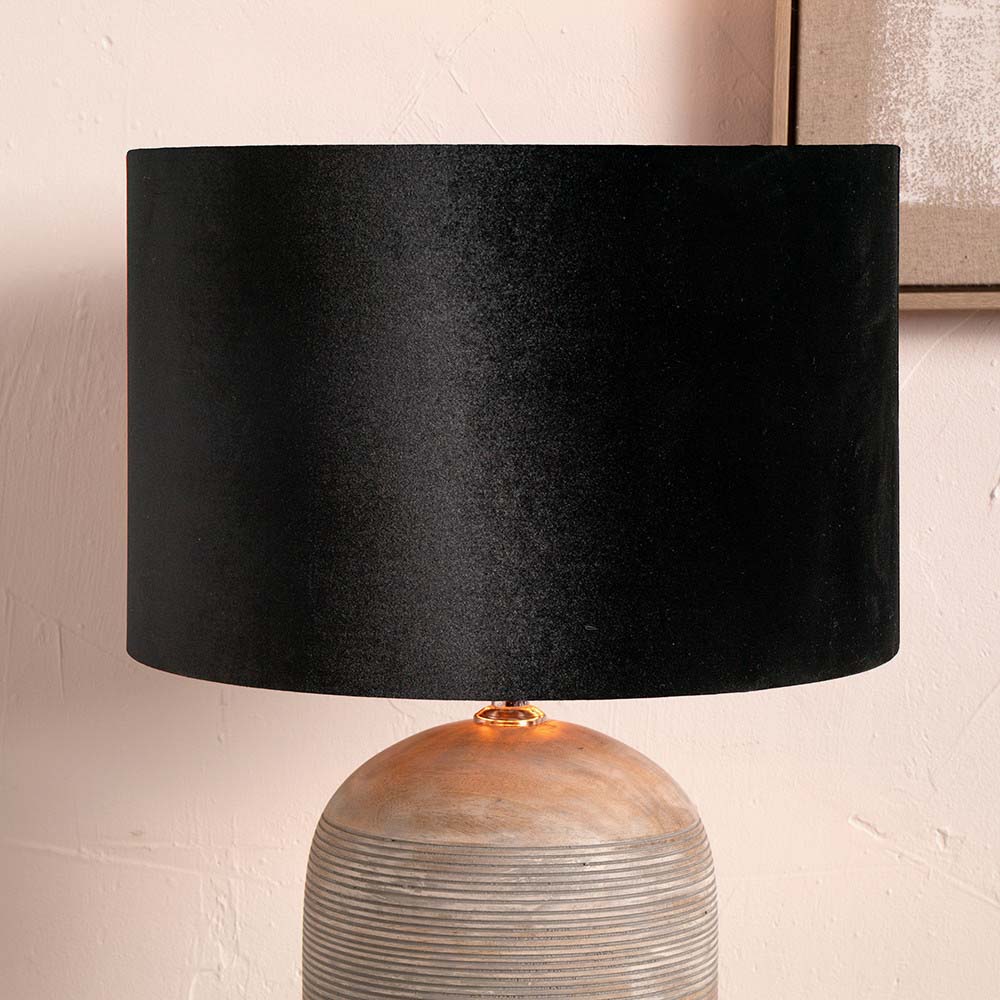 Pacific Bow 25cm Black Velvet Cylinder Shade 36-041-10BK