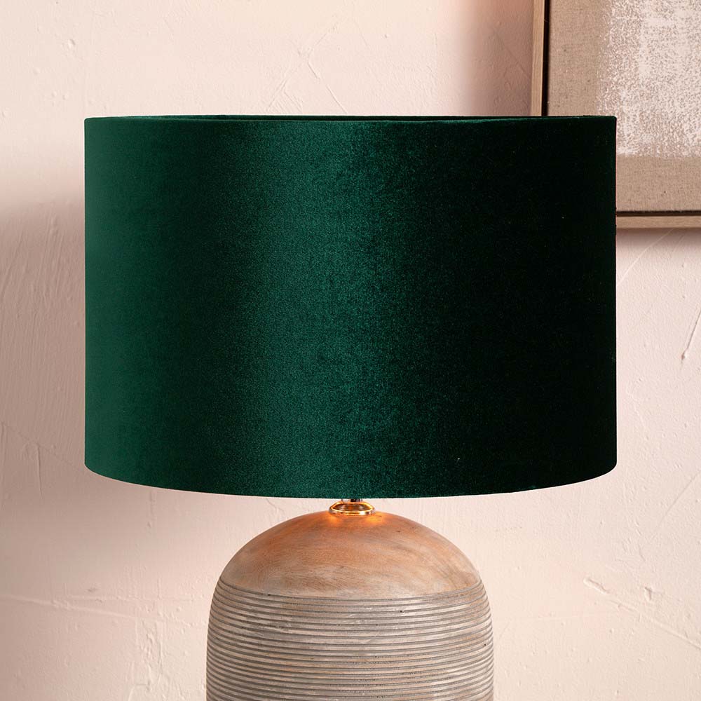 Pacific Bow 40cm Forest Green Velvet Cylinder Shade 36-041-16FG