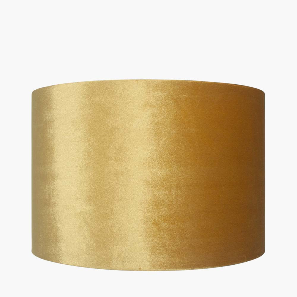 Pacific Bow 45cm Mustard Velvet Cylinder Shade 36-041-18MU