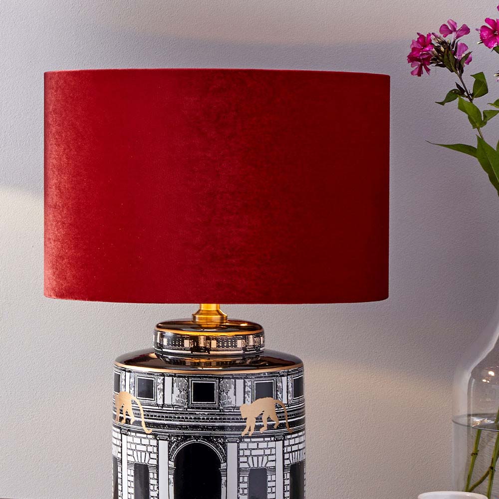 Pacific Bow 25cm Red Velvet Cylinder Shade 36-041-10RE