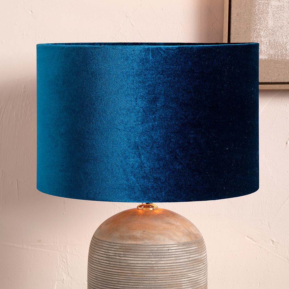 Pacific Bow 45cm Sapphire Velvet Cylinder Shade 36-041-18SP