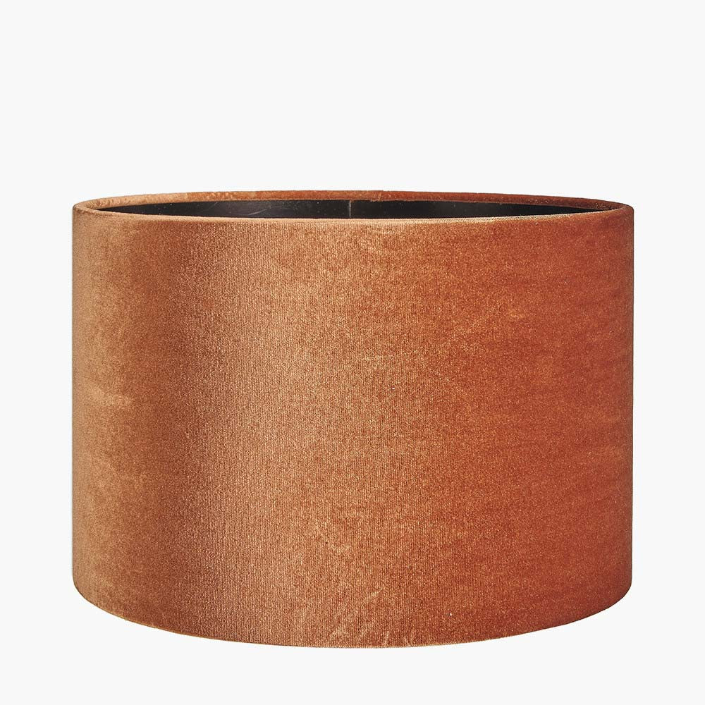 Pacific Bow 35cm Tobacco Velvet Cylinder Shade 36-041-14TO