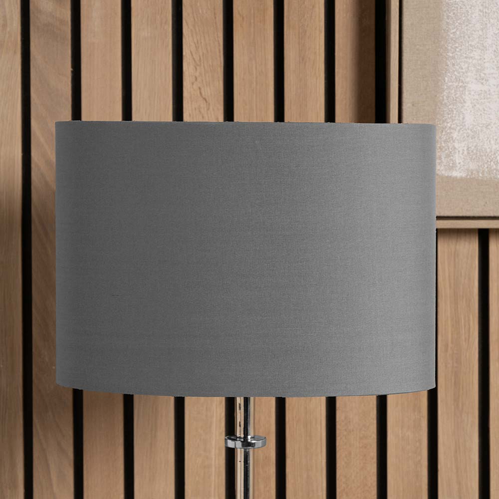Pacific Mia 30cm Steel Grey Oval Poly Cotton Shade 36-049-12SG