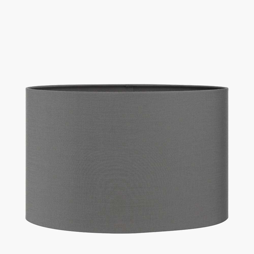 Pacific Mia 35cm Steel Grey Oval Poly Cotton Shade 36-049-14SG