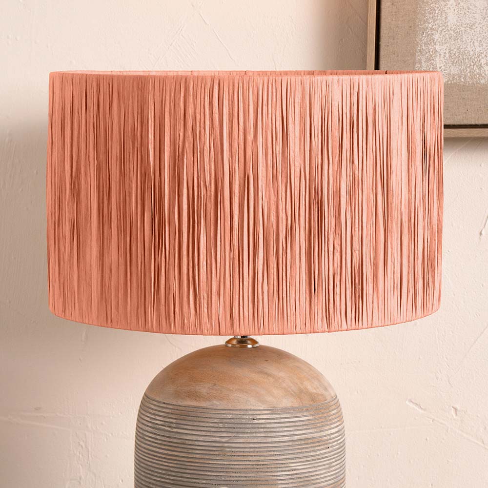 Pacific Tilia 30cm Apricot Raffia Cylinder Shade 36-058-12AP
