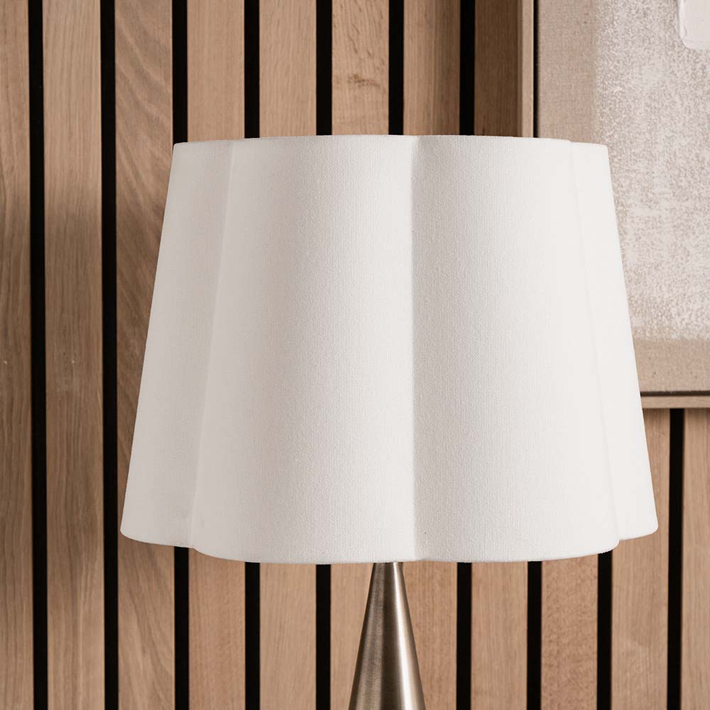 Pacific Posy 45cm White Handloom Tapered Scalloped Shade 36-062-18WH