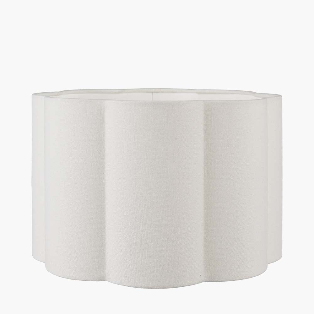 Pacific Bloom 35cm White Handloom Scalloped Cylinder Shade 36-063-14WH