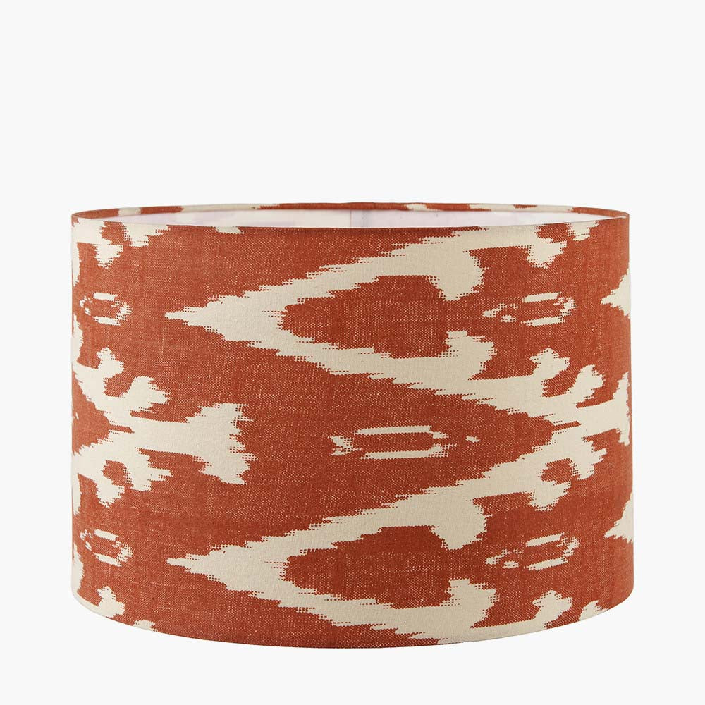 Pacific Lars 30cm Cinnamon Ikat Patterned Cylinder Shade 36-066-12CI