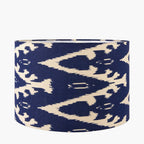 Pacific Lars 35cm Ocean Blue Ikat Patterned Cylinder Shade 36-066-14OB