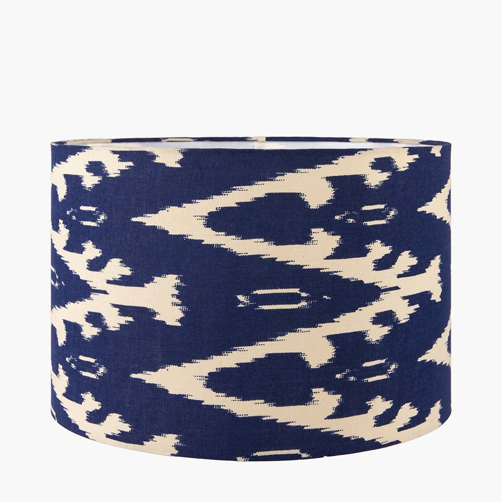 Pacific Lars 35cm Ocean Blue Ikat Patterned Cylinder Shade 36-066-14OB