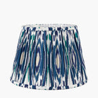 Pacific Izara 35cm Ocean Blue Ikat Patterned Gathered Tapered Shade 36-067-14OB