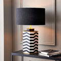 Pacific Stellan 30cm Black Slubbed Faux Silk Gold Lined Cylinder Shade 36-068-12BK