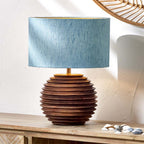 Pacific Stellan 40cm Duck Egg Slubbed Faux Silk Gold Lined Cylinder Shade 36-068-16DE