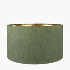 Pacific Stellan 40cm Green Slubbed Faux Silk Gold Lined Cylinder Shade 36-068-16GR