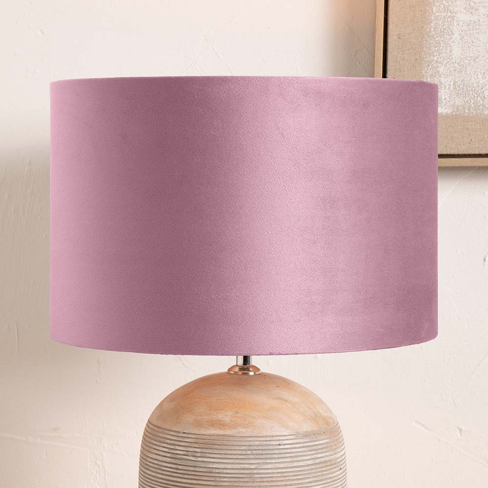 Pacific Rene 40cm Blush Velvet Cylinder Shade 36-069-16BH