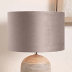 Pacific Rene 30cm Greige Velvet Cylinder Shade 36-069-12GG