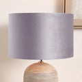 Pacific Rene 35cm Light Grey Velvet Cylinder Shade 36-069-14LG