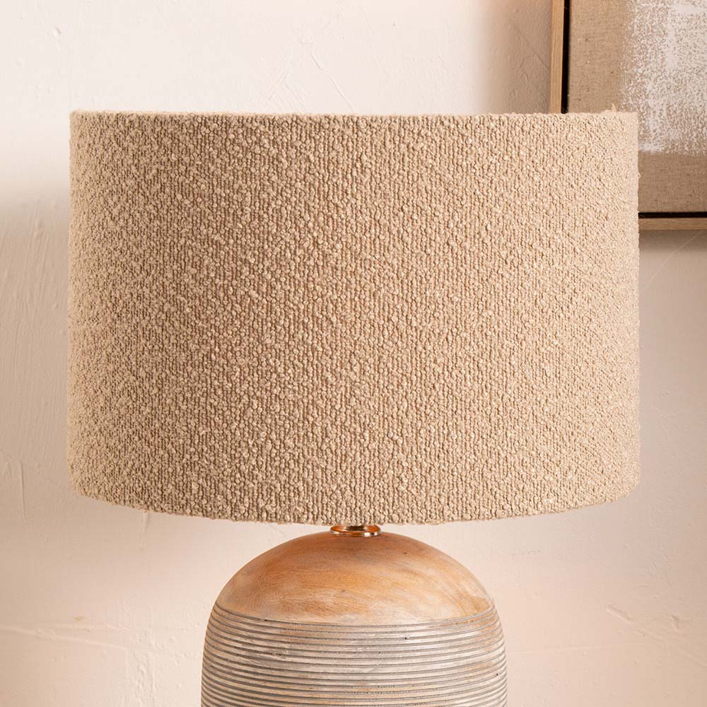 Pacific Rouen 35cm Taupe Boucle Cylinder Shade 36-070-14TA