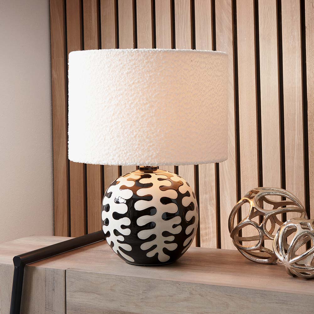 Pacific Rouen 30cm White Boucle Cylinder Shade 36-070-12WH