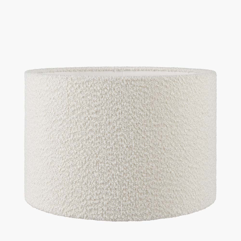 Pacific Rouen 30cm White Boucle Cylinder Shade 36-070-12WH