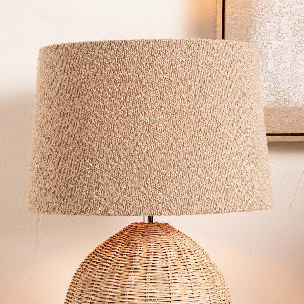 Pacific Martigues 30cm Taupe Boucle Tapered Cylinder Shade 36-071-12TA