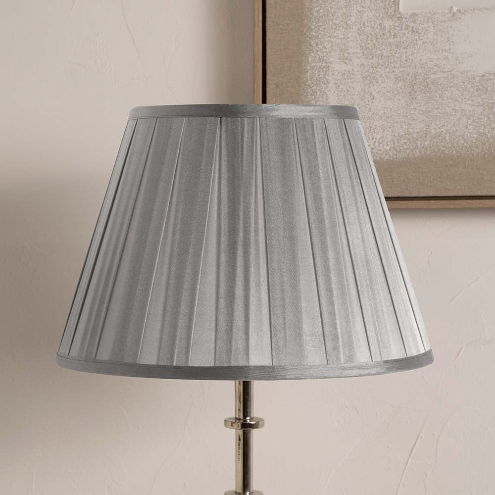 Pacific Maya 45cm Steel Grey Silk Box Pleat Shade 36-072-18SG