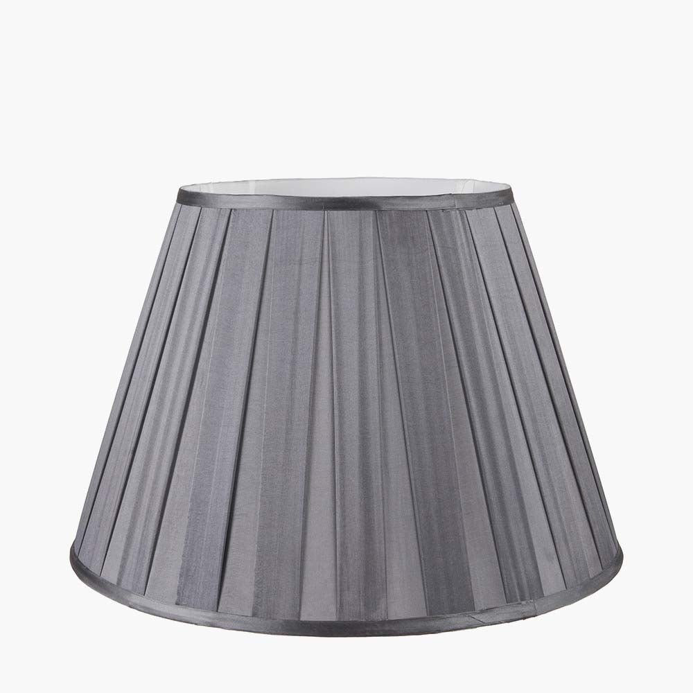 Pacific Maya 35cm Steel Grey Silk Box Pleat Shade 36-072-14SG