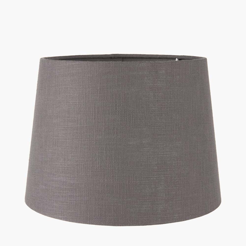 Pacific Lys 25cm Steel Grey Self Lined Linen Tapered Cylinder Shade 36-074-10SG