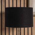 Pacific Lino 30cm Black Self Lined Linen Drum Shade 36-261-12BK