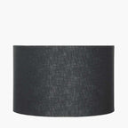 Pacific Lino 25cm Black Self Lined Linen Drum Shade 36-261-10BK
