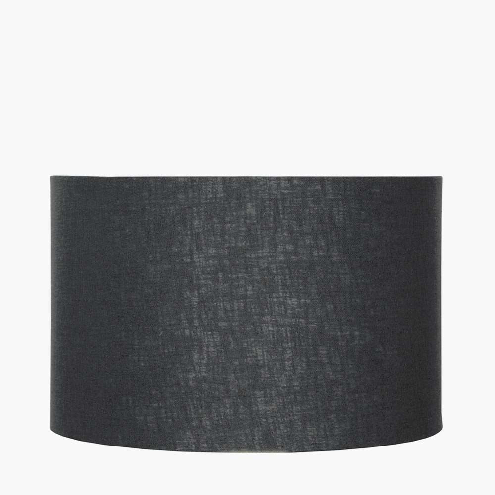 Pacific Lino 30cm Black Self Lined Linen Drum Shade 36-261-12BK