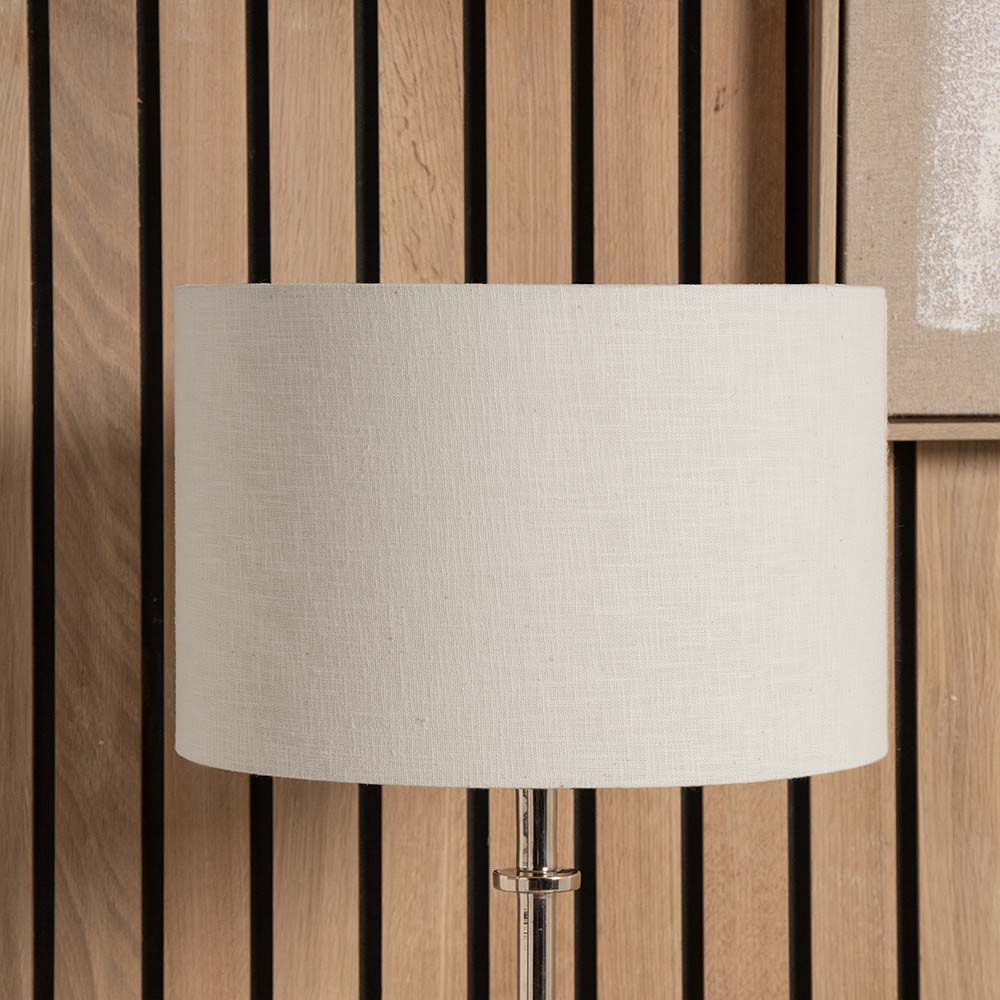Pacific Lino 25cm Cream Self Lined Linen Drum Shade 36-261-10CR