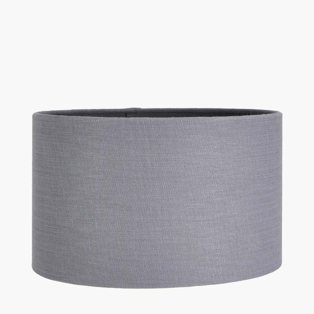 Pacific Lino 30cm Steel Grey Self Lined Linen Drum Shade 36-261-12SG