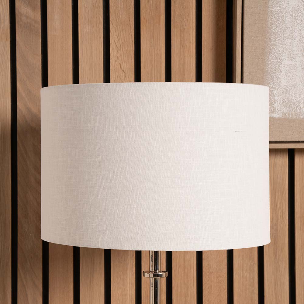 Pacific Lino 25cm White Self Lined Linen Drum Shade 36-261-10WH