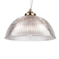 Ashford Antique Brass with Ribbed Glass Pendant